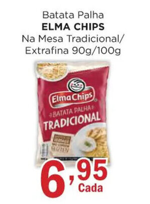 Supermercados Mundial Batata Palha ELMA CHIPS Na Mesa Tradicional/ Extrafina 90g/100g oferta