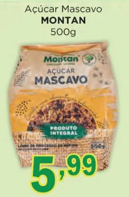 Supermercados Mundial Açúcar Mascavo MONTAN 500g oferta