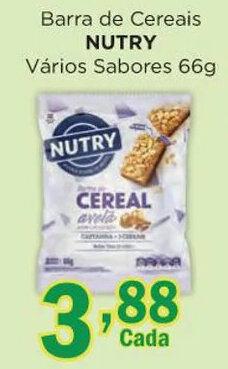 Supermercados Mundial Barra de Cereais NUTRY Vários Sabores 66g oferta