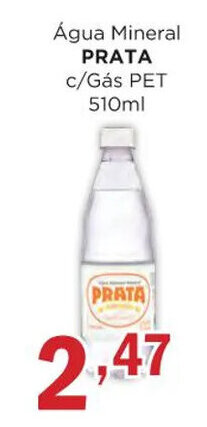 Supermercados Mundial Água Mineral PRATA c/Gás PET 510ml oferta
