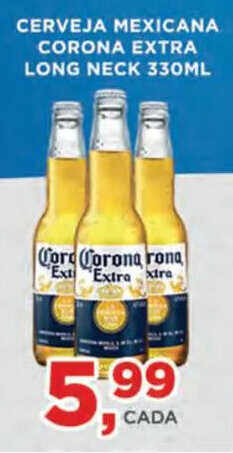 Supermercados Mundial CERVEJA MEXICANA CORONA EXTRA LONG NECK 330ML oferta