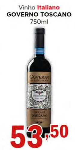Supermercados Mundial Vinho Italiano GOVERNO TOSCANO 750ml oferta