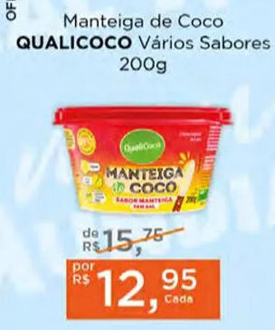 Supermercados Mundial Manteiga de Coco QUALICOCO Vários Sabores 200g oferta