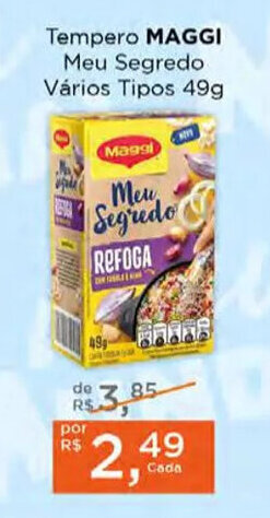 Supermercados Mundial Tempero MAGGI Meu Segredo Vários Tipos 49g oferta