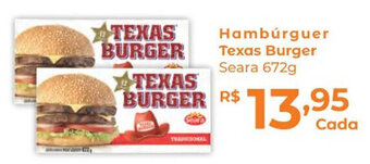 Supermercados Mundial Hambúrguer Texas Burger Seara 672g oferta