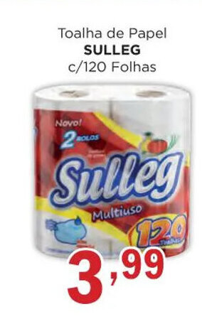 Supermercados Mundial Toalha de Papel SULLEG c/120 Folhas oferta