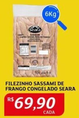 Assaí Atacadista FILEZINHO SASSAMI DE FRANGO CONGELADO SEARA 6Kg oferta
