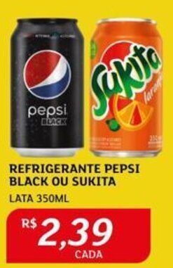 Assaí Atacadista REFRIGERANTE PEPSI BLACK OU SUKITA LATA 350ML oferta