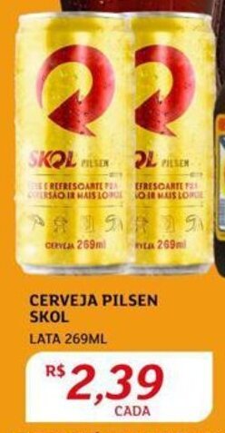 Assaí Atacadista CERVEJA PILSEN SKOL LATA 269ML oferta
