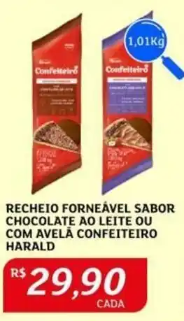 Assaí Atacadista RECHEIO FORNEÁVEL SABOR CHOCOLATE AO LEITE OU COM AVELÃ CONFEITEIRO HARALD 1.01kg oferta
