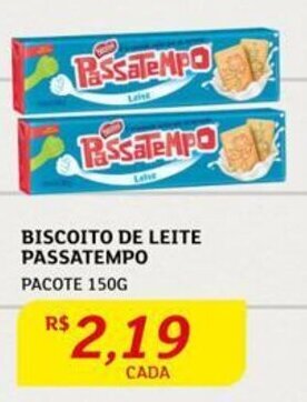 Assaí Atacadista BISCOITO DE LEITE PASSATEMPO PACOTE 150G oferta