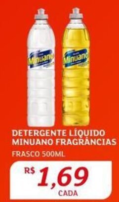 Assaí Atacadista DETERGENTE LÍQUIDO MINUANO FRAGRÂNCIAS FRASCO 500ML oferta