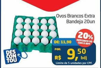 Tenda Atacado Ovos brancos extra bandeja 20un oferta