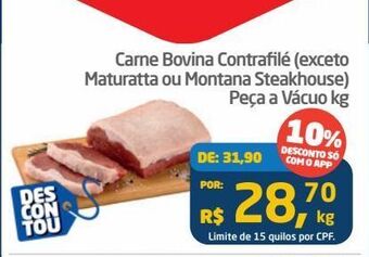 Tenda Atacado Carne bovina contrafilé (exceto maturatta ou montana steakhouse) peça a vácuo kg oferta