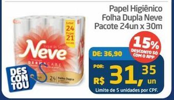 Tenda Atacado Papel higiênico folha dupla neve pacote 24un x 30m oferta