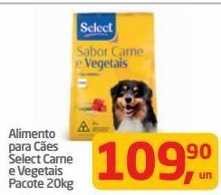 Tenda Atacado Alimento para cães select carne e vegetais pacote 20kg oferta