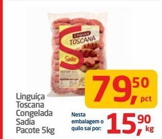 Tenda Atacado Linguiça toscana congelada sadia pacote 5kg oferta