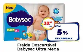 Fralda descartável babysec ultra mega