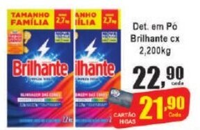 Higa's Supermercado Det. em Po Brilhante cx 2.200kg oferta