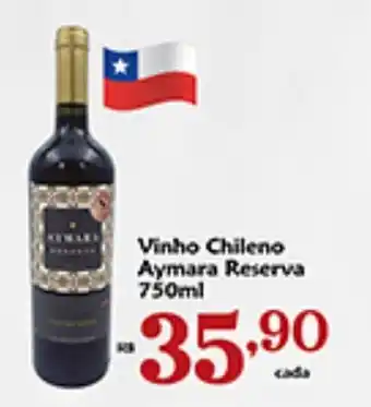 Shibata Supermercados Vinho Chileno Aymara Reserva 750ml oferta