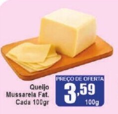 Higa's Supermercado Queijo Mussarela Fat. Cada 100gr oferta