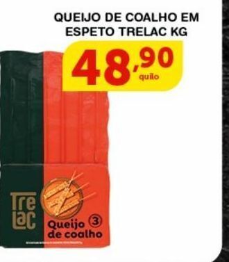 Roldão Queijo de coalho em espeto trelac kg oferta