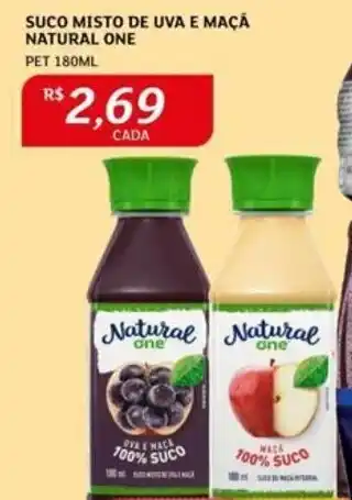 Assaí Atacadista SUCO MISTO DE UVA E MAÇÃ NATURAL ONE PET 180ML oferta