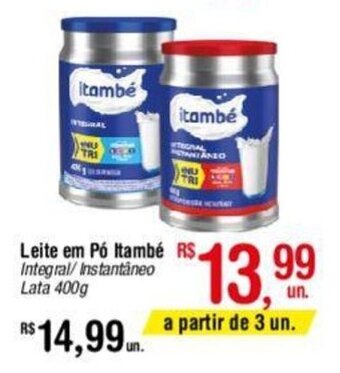 Fort Atacadista Leite em Pó Itambé Integral/Instantâneo Lata 400g oferta