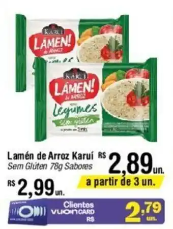 Fort Atacadista Lamén de Arroz Karuí Sem Glúten 78g Sabores oferta