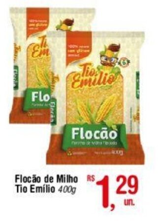 Fort Atacadista Flocão de Milho Tio Emílio 400g oferta