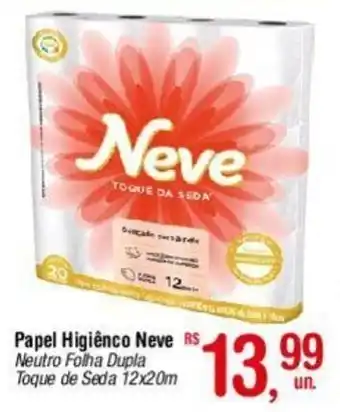 Fort Atacadista Papel Higiênco Neve RS Neutro Folha Dupla Toque de Seda 12x20m oferta
