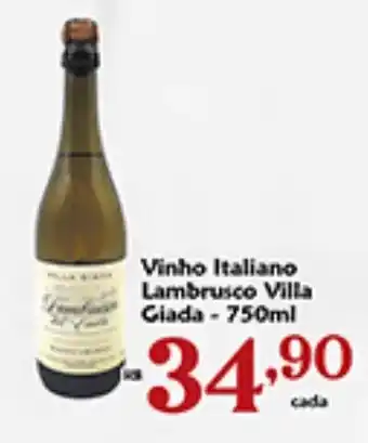 Shibata Supermercados Vinho Italiano Lambrusco Villa Giada - 750ml oferta