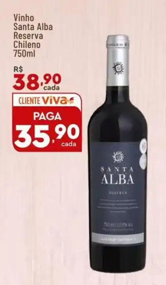 Supper Rissul Vinho Santa Alba Reserva Chileno 750ml oferta