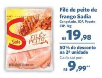Sam's Club Filé de peito de frango Sadia Congelado, IQF, Pacote ZIP, 1kg oferta
