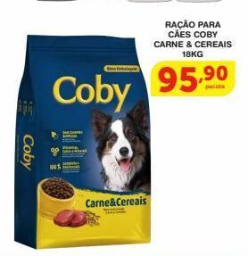 Roldão Ração para cães coby carne & cereais 18kg oferta
