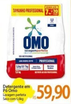 Atacadão Detergente em Pó Omo Lavagem perfeita Saco com 5,6kg oferta