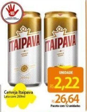 Atacadão Cerveja Itaipava Lata com 269ml oferta