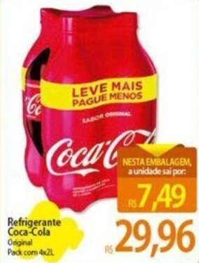 Atacadão Refrigerante Coca-Cola Original Pack com 4x2L oferta