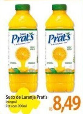 Atacadão Suco de Laranja Prat's Integral Pet com 900ml oferta