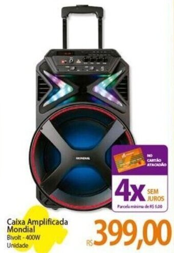 Atacadão Caixa Amplificada Mondial Bivolt-400W Unidade oferta