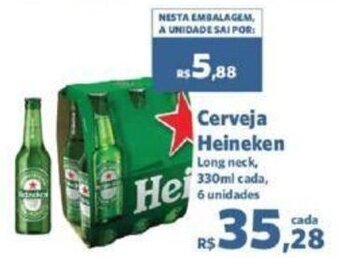 Sam's Club Cerveja Heineken Long neck, 330ml cada, 6 unidades oferta