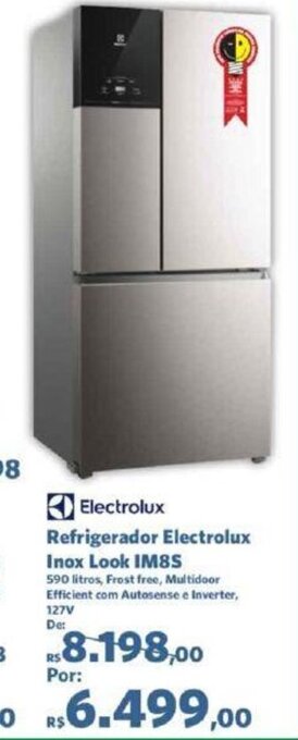 Sam's Club Refrigerador Electrolux Inox Look IM8S oferta