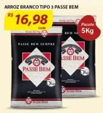 Assaí Atacadista Arroz Branco Tipo 3 Passe Bem 5kg oferta