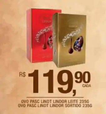 DB Supermercados Ovo Pasc Lindt Lindor Leite 235g oferta