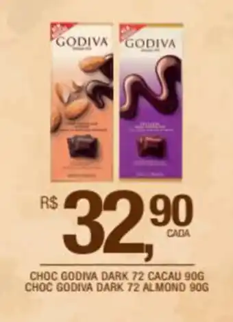 Choc Godiva Dark 72 Cacau 90g