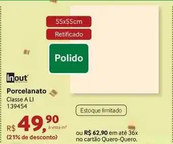 Inout Porcelanato Classe Ali