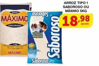 Roldão Arroz tipo 1 sabroso ou máximo 5kg oferta