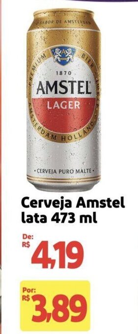 Extra Supermercado Cerveja Amstel lata 473 ml oferta