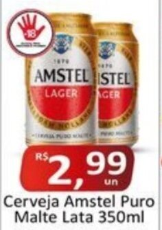 Rede Krill Cerveja Amstel Puro Malte Lata 350ml oferta