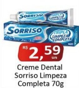 Creme Dental Sorriso Limpeza Completa 70g